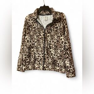 Chic Leopard Print Bomber Jacket